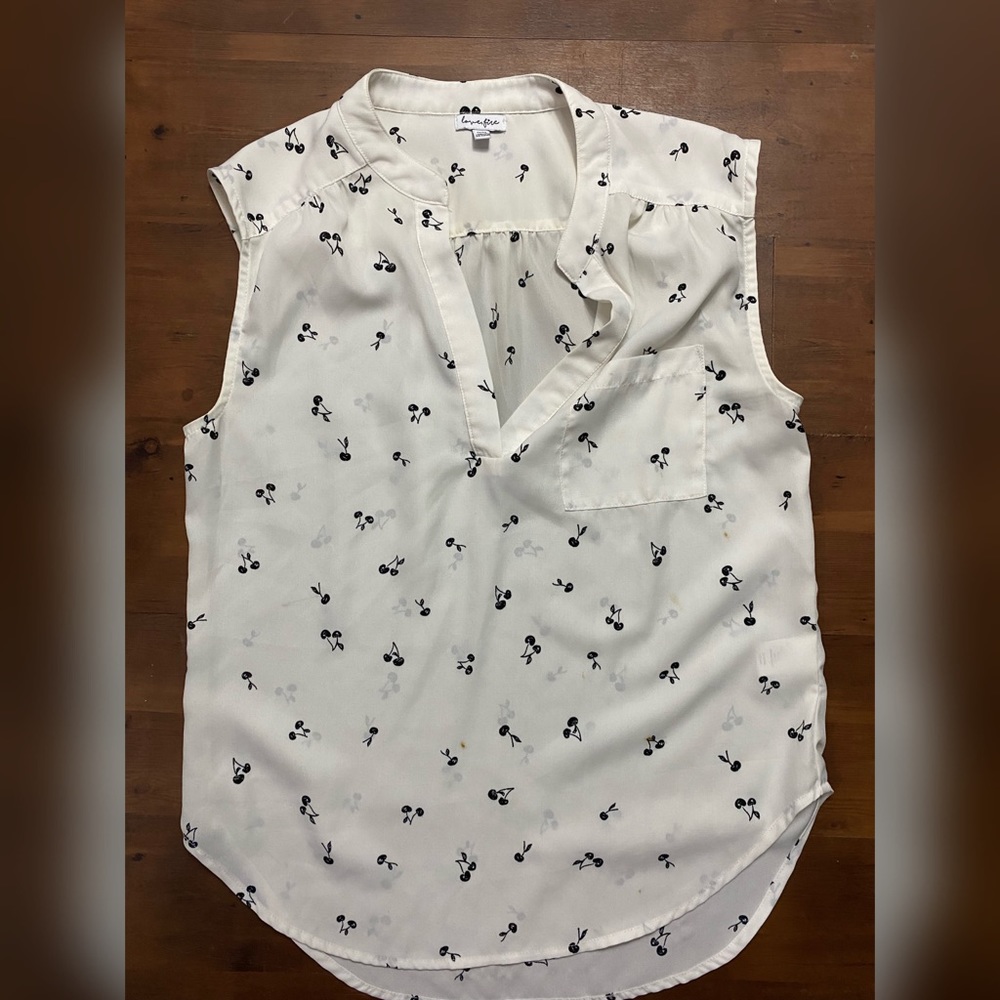 Love fire cherry sleeveless chiffon blouse